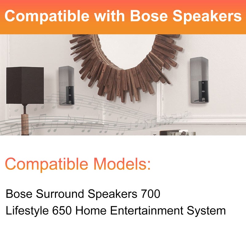 Dinghosen Dinghose Wall Brackets Compatible with Bose Surround Speakers 700ï¼ŒOmniJewel Lifestyle 650 Home Entertainment System (Black) - Image 2